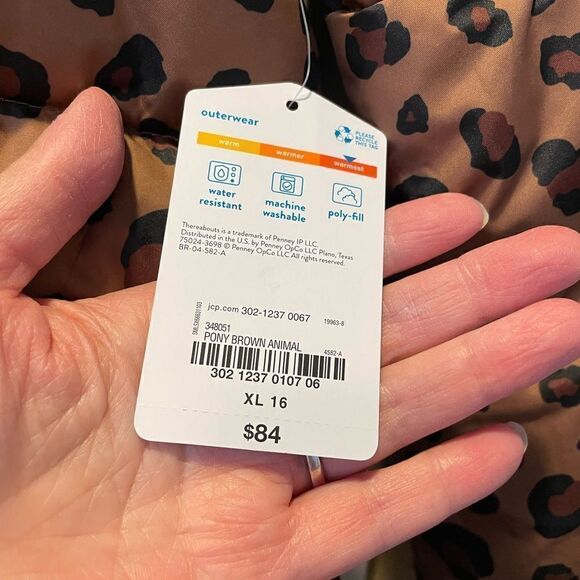 Girls Where Abouts Army Green Floral Coat and Animal Print Coat NWT Size 16 - Picture 12 of 16